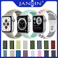 ใหม่ซิลิโคนระบายอากาศกีฬาวงดนตรี For Apple Watch 5 4 44mm 40mm กำไลข้อมือสายยาง For Apple Watch 3 2 1 38mm 42mm