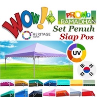 Full Set Siap Pos Khemah Piramid 20 x 20 Kaki Free Shipping Kanopi Kanvas Korea UV Pyramid Canopy Tent PVC Tarpaulin
