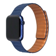 ｛iWatch 皮磁力錶帶包郵 }Silicone Magnetic Watch Bands Compatible with Apple Watch 38mm 40mm 41mm 42mm 44mm 45mm, Adjustable Loop Strap with Strong Magnetic Closure Compatible with iWatch Series 7 6 5 SE 4 3 2 1 磁石開合調教手錶帶  -Deep Blue color 藍-