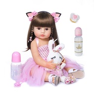 ตุ๊กตา Bebe Beborn เด็กวัยหัดเดินสาวสีชมพูเจ้าหญิง Baty ของเล่นตุ๊กตาซิลิโคนทั้งตัวนุ่มมาก