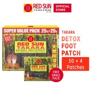 RED SUN Takara Detox Patch | 50 patches | Foot Detox Patch - Absorbs Waste Moisture For Pain Relief and Better Health