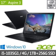 【Acer 宏碁】A317-52-5767 17.3吋雙碟超值文書筆電-黑(i5-1035G1/4G/1TB+256G SSD/Win10)