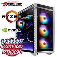 華碩系列【王者榮耀】AMD R9 5950X十六核 RTX3090 電競水冷電腦(64G/1T SSD)