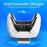 DOBE PS5 DualSense Controller Charging Station,Dual USB Type C PS5 Controller Charger with LED Indicator, Charging Dock for Playstation 5 / PS5/ Controller, White