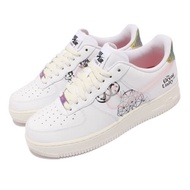 Nike 休閒鞋 Air Force 1 07 LE 男女鞋 透鏡元素 炫彩鐵牌 皮革 舒適 情侶穿搭 白 DM5447-111 DM5447-111