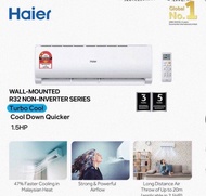 Haier 1HP/1,5HP/2HP Non Inverter AIR COND HSU-10LPB21/HSU-12LTC19/HSU-18LFA18 R32 Aircond Air Cond Turbo Cool Function Air Conditioner 冷气机