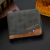 New men's wallet fashion matte large capacity Wallet Zipper Bag zero wallet men's Short Chain Wallet MT4K