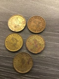 女皇頭香港5仙硬幣1967，1971，1977，1978