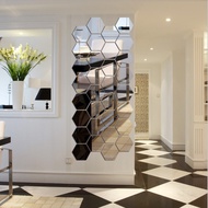12Pcs 3D Mirror Wall Sticker Removable Living-Room Wallpaper Home Decor
