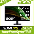 acer SB271 27吋美型螢幕(27吋/FHD/HDMI/喇叭/IPS)