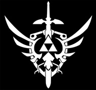 Triforce Master Sword and Shield Decal Vinyl Sticker Graphics|UR Impressions|for Cars Trucks SUV Vans Walls Windows Laptop|White|5.5 inch|URI106