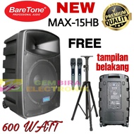 Speaker Aktif Baretone 15 inch MAX15HB Portable Wireless meeting Original Max 15Hb