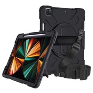 iPad 保護殼 黑色 iPad 10.2吋/ Pro11/12.9吋 2021兒童軍規防摔保護套含旋轉支架手提帶 現貨