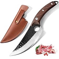 Butcher Knife, Bicico Huusk Japaknives Caveman Ultimo Knives Meat Cutting Chef Cleaver Camping Fillet Portable Survival Bushcraft Belt Knife Ultra Sharp Cutlery with Sheath for Kitchen and Home