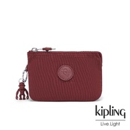 【KIPLING】迷人微醺紅三夾層配件包-CREATIVITY S