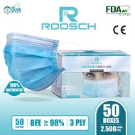 BULK Roosch 3-Ply Disposable Surgical Face Mask (50 Boxes) FDA Approved with EC Accreditation