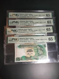 original duit lama Malaysia RM 5 series 7, PMG grading p65 epq, limited collection item