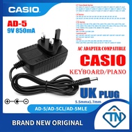 9V 850mA อะแดปเตอร์ Ac/dc AD-5 AD-5CL สำหรับ Casio CTK-470 CTK-471 CTK-480 CTK-481 CTK-485 CTK-490ดิจิตอลเปียโนคีย์บอร์ดแหล่งจ่ายไฟ