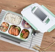 便當盒304不鏽鋼保溫飯盒食堂簡約學生便當盒帶蓋韓國學生餐盒分格餐盤