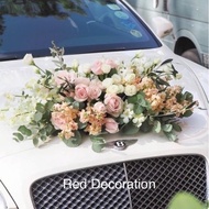 Wedding Car Flower | Soft Nude Wedding Flower Decoration Bridal Car Decoration