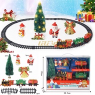 Electric Christmas Train Railway Track Set Mini Train Track Frame With Sound Light Christmas Tree Decors Kid Toys New Year Xmas Gift