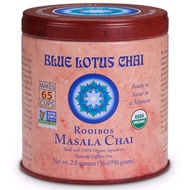 Blue Lotus Chai - Rooibos Flavor Masala Chai - Makes 65 Cups - 2 Ounce Masala Spiced Chai Powder with Organic Spices - Instant Indian Tea No Steeping - No Gluten