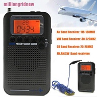 MGN Portable Digital Stereo Full Band Radio Air FM AM SW VHF CB Receiver Alarm Clock