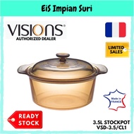 (Ready Stock!!) Visions 3.5L Covered Stock Pot Casserole (VSD-3.5/CL) Cookware Periuk Masak
