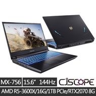 CJSCOPE 喜傑獅 MX-756 15吋電競筆電(AMD R5-3600X/RTX2070-8G/16G/1TB PCIe/144Hz)