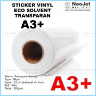 Sticker Vinyl ECO SOLVENT Roll 50 m Transparan Bening A3+ Ecosolvent
