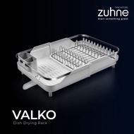ZUHNE Valko Dish Drying Rack with Extendable Tray, White
