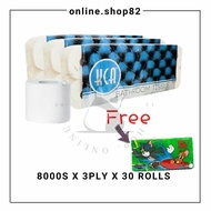 [Ready Stock]  KCA toilet paper bathroom tissue 30 rolls (8000s x 3ply)
