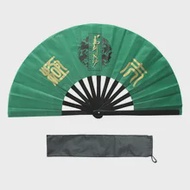 Green color Tai chi fan bamboo kung fu fan china wind