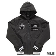 MLB-芝加哥小熊隊鋪棉風衣連帽合身棒球外套-深灰 (男)