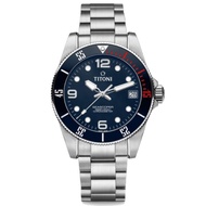 TITONI瑞士梅花錶 83600S-BE-255 海洋探索SEASCOPER 600男士系列 潛水機械錶/藍面42mm