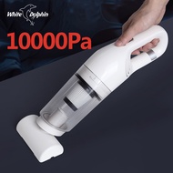 White Dolphin Cordless Household USB Chargable Vacuum Cleaner for Office Car Hair 10000Pa Suction Handheld Vacuum Cleaner