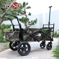 【LOGIS】美式黑潮超大輪摺疊推車(露營推車 購物車 寵物推車)