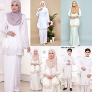 (XS - 6XL) Kurung sedondon nikah plus size putih baju Melayu kurung Lace tunang pengantin sanding brides series