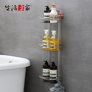 [特價]【生活采家】樂貼系列台灣製304不鏽鋼浴室用三層沐浴品置物架#9948