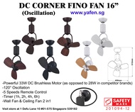 Corner Fan corner ceiling fan  Fino DC Yafen YFC 16"