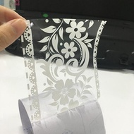 White Lace Transparent Detachable Wallpaper Border Shop Display Window Sticker Bathroom Mirror Decorative Crown