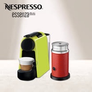 【Nespresso】膠囊咖啡機 Essenza Mini 萊姆綠 紅色奶泡機組合