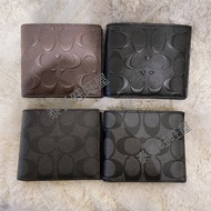 【COACH】 F75371 F74993 短夾 男用短夾 皮夾 名片夾 立體浮雕防刮大LOGO經典款