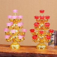 Colorful LED Crystal Lotus Lamp Nine Products Lamp for Buddha Worship Household Worship Plug-in Pilot Lamp God of Wealth Lamp Free Shipping/Led Lotus Light Buddhist Prayer Lamp Night Light Wishing Lamp Decor