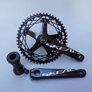 Skeace Skeace Crankset Ske Berongga Satu Crankset Mati Terbang Perlumbaan Terbang Mati Basikal Crankset dengan Bawah Aci