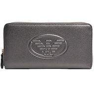 EMPORIO ARMANI 經典老鷹圖騰壓紋LOGO拉鍊長夾(古銅金)