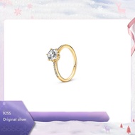 【Ready Stock】♦✈✔Original 925s Silver Gold Sparkling Crown Solitaire Ring