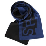 agnes b.- SPORT b.logo圍巾(藍&黑)