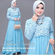 New Syar i / Hijab / GAMIS BRUKAT BUSUI MUSLIMAH VIOLE / GAMIS MAXI BUSUI BROKAT MEWAH / GAMIS KEKINIAN / Gamis ibu ibu terbaru 2021 / Gamis perempuan modern terbaru 2021