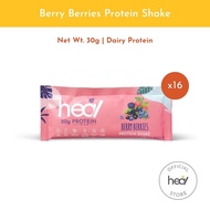 Heal Berry Berries Protein Shake Powder - Dairy Whey Protein (16 sachets) HALAL - Meal Replacement, Protein